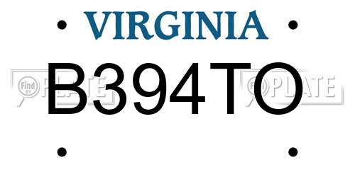 B394TO Virginia License Plate