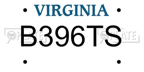 B396TS Virginia License Plate