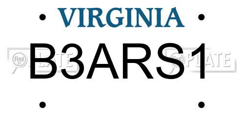 B3ARS1 Virginia License Plate