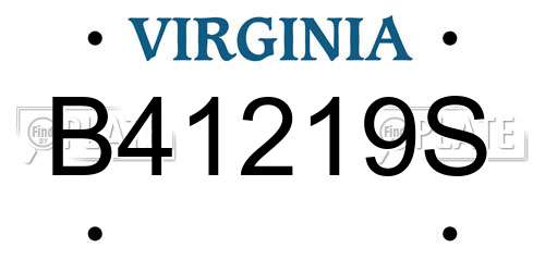 B41219S Virginia License Plate