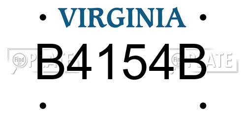 B4154B Virginia License Plate