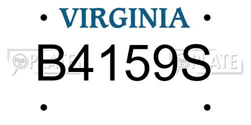 B4159S Virginia License Plate