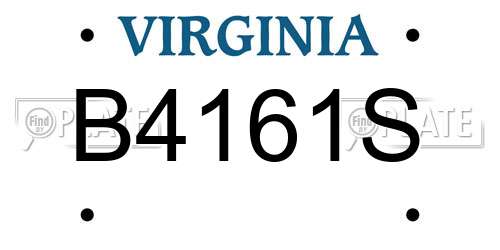 B4161S Virginia License Plate