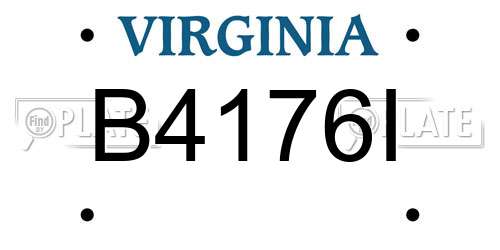 B4176I Virginia License Plate