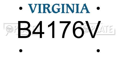 B4176V Virginia License Plate