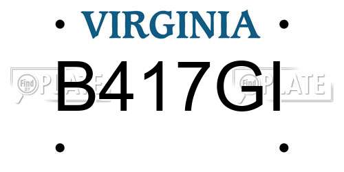 B417GI Virginia License Plate