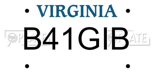 B41GIB Virginia License Plate