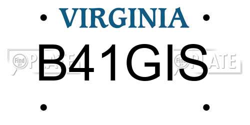 B41GIS Virginia License Plate
