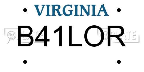 B41LOR Virginia License Plate