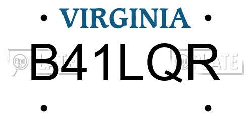 B41LQR Virginia License Plate