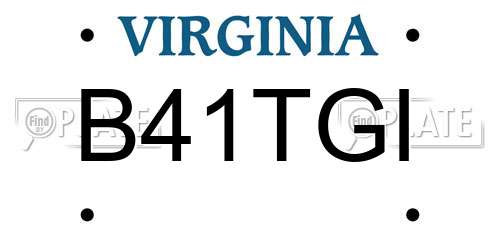 B41TGI Virginia License Plate