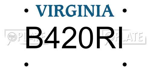 B420RI Virginia License Plate