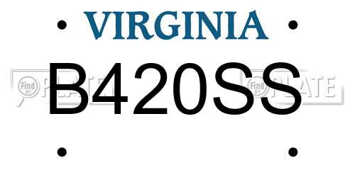 B420SS Virginia License Plate