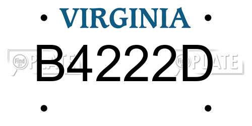 B4222D Virginia License Plate