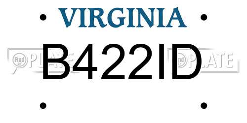 B422ID Virginia License Plate