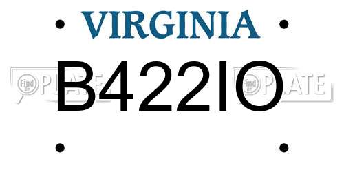 B422IO Virginia License Plate