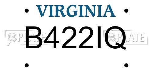 B422IQ Virginia License Plate
