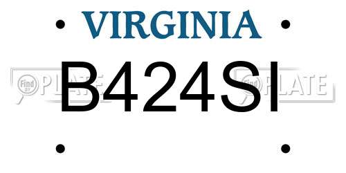 B424SI Virginia License Plate