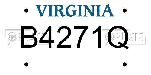 B4271Q Virginia License Plate