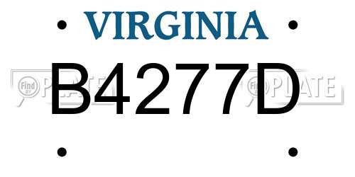 B4277D Virginia License Plate