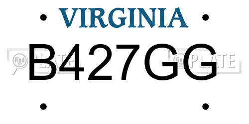 B427GG Virginia License Plate