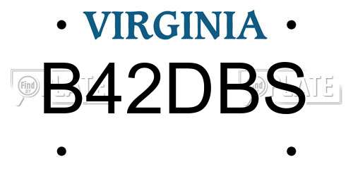 B42DBS Virginia License Plate