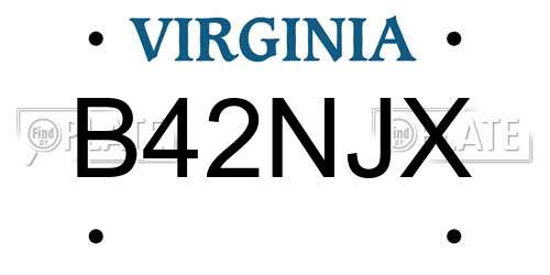 B42NJX Virginia License Plate