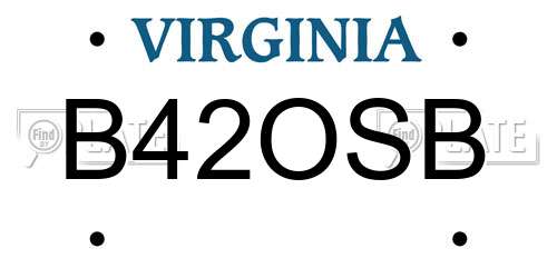 B42OSB Virginia License Plate