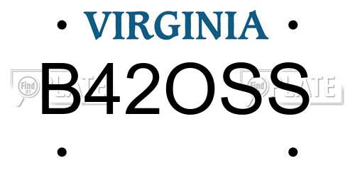 B42OSS Virginia License Plate