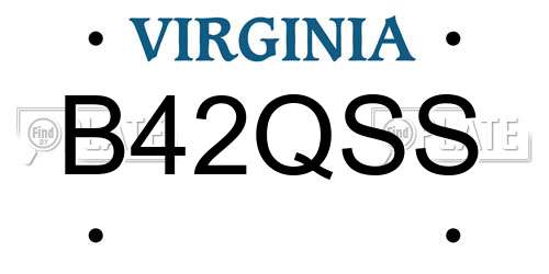B42QSS Virginia License Plate