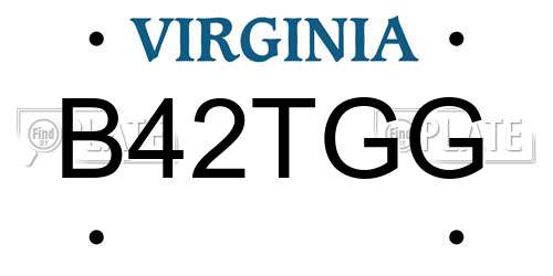 B42TGG Virginia License Plate