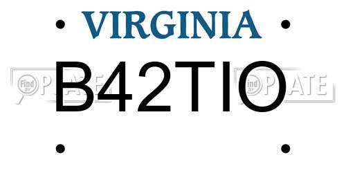 B42TIO Virginia License Plate