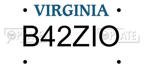 B42ZIO Virginia License Plate