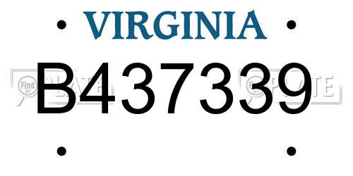 B437339 Virginia License Plate