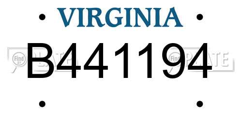 B441194 Virginia License Plate