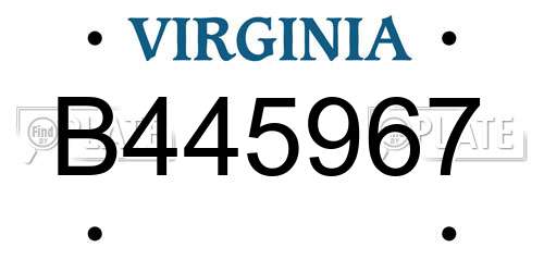 B445967 Virginia License Plate