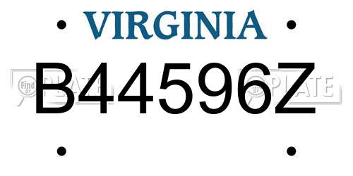 B44596Z Virginia License Plate