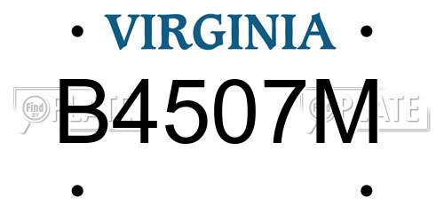 B4507M Virginia License Plate