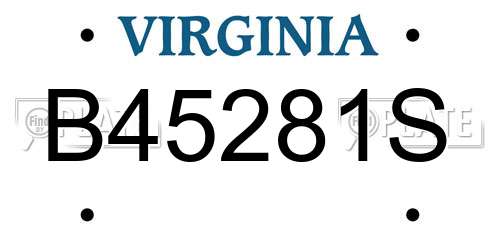 B45281S Virginia License Plate