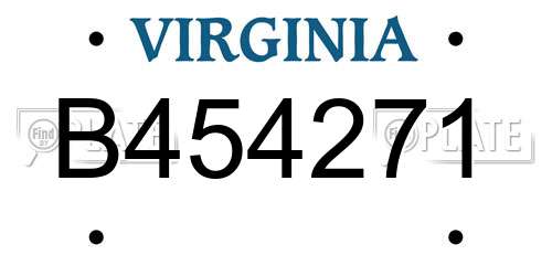 B454271 Virginia License Plate