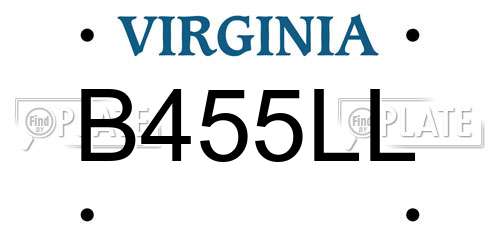 B455LL Virginia License Plate