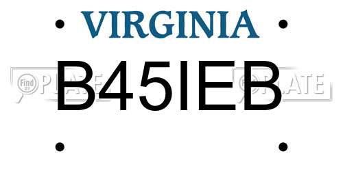 B45IEB Virginia License Plate