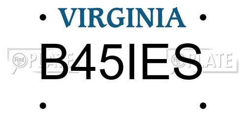 B45IES Virginia License Plate