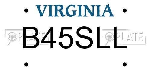 B45SLL Virginia License Plate
