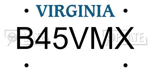 B45VMX Virginia License Plate