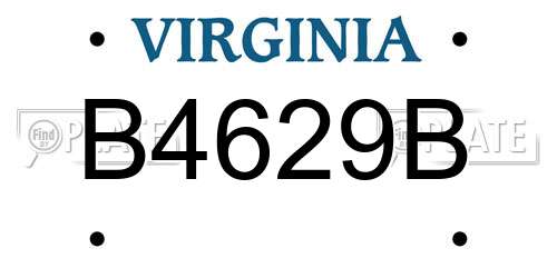 B4629B Virginia License Plate