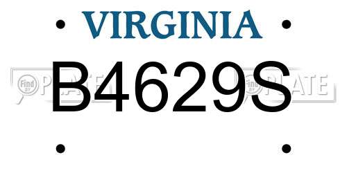 B4629S Virginia License Plate