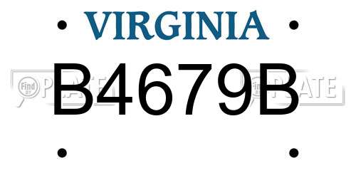 B4679B Virginia License Plate