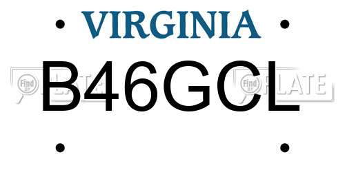 B46GCL Virginia License Plate