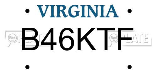 B46KTF Virginia License Plate